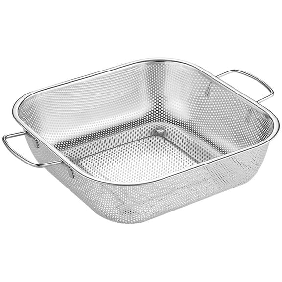 Raindrops Silver Stainless Steel Colander for Draining Water with Handle 1Set