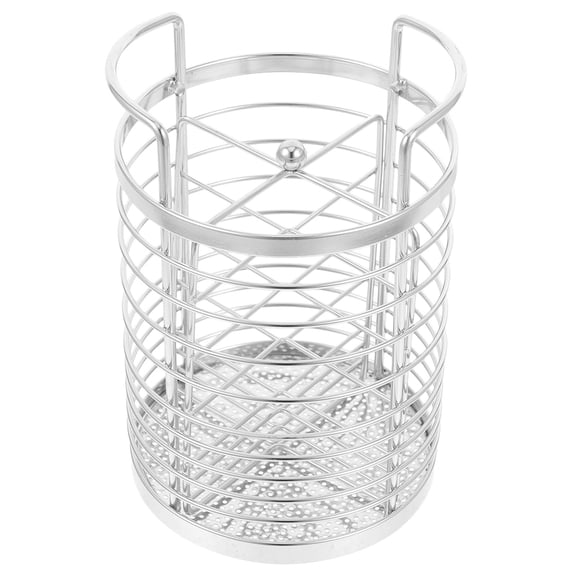 CRILSTYLEO Rotating Stainless Steel Utensil Drying Rack with Divider for Kitchen Cutlery Organization