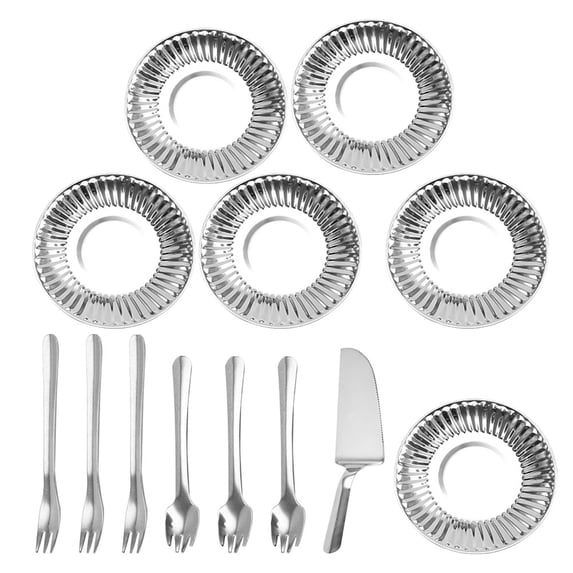 Raindrops Silverware Set for Party Use Stainless Steel Reusable Utensils Comfortable Grip Silver 16 Pieces