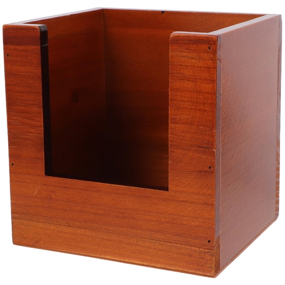 FOMIYES Portable Brown Wooden Recipe Box Organizer for Kitchen Card Storage and Easy Recipe Management
