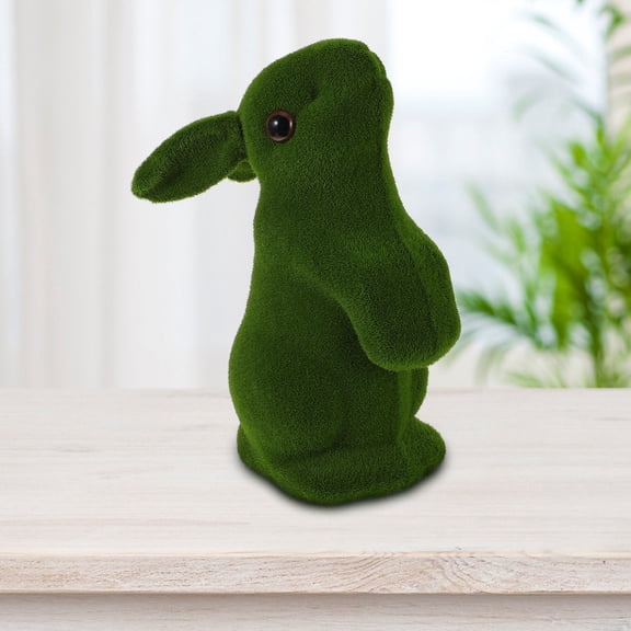 Raindrops 1Pc Moss Flocking Animal Figurine, Adorable Simulation Desktop Ornament for Home, Office, Garden Decoration