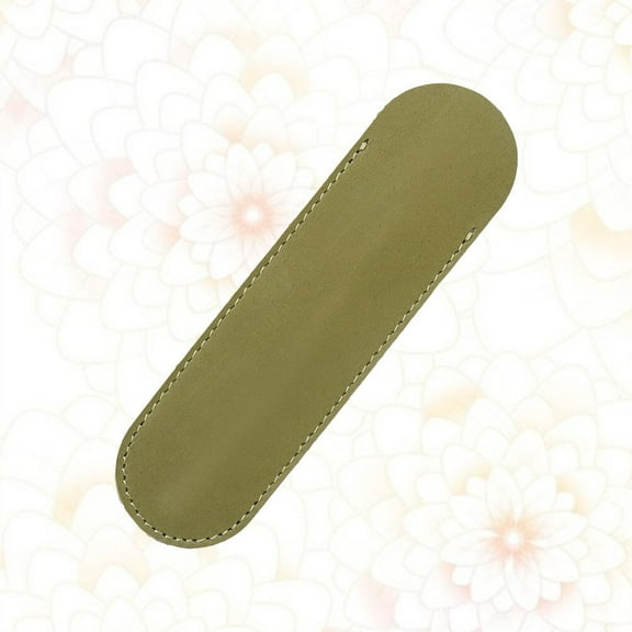 Raindrops Single Pen Case Adults Handmade Stitched Protective Pen Cover in Olive Green 1Pack 5.9*1.4in