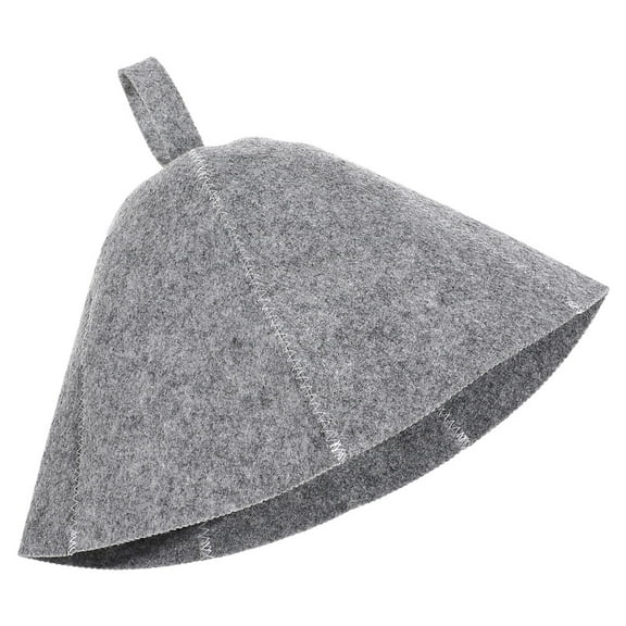 Raindrops Felt Sauna Cap Grey Sauna Hat Water Absorption Bathing 1Pack