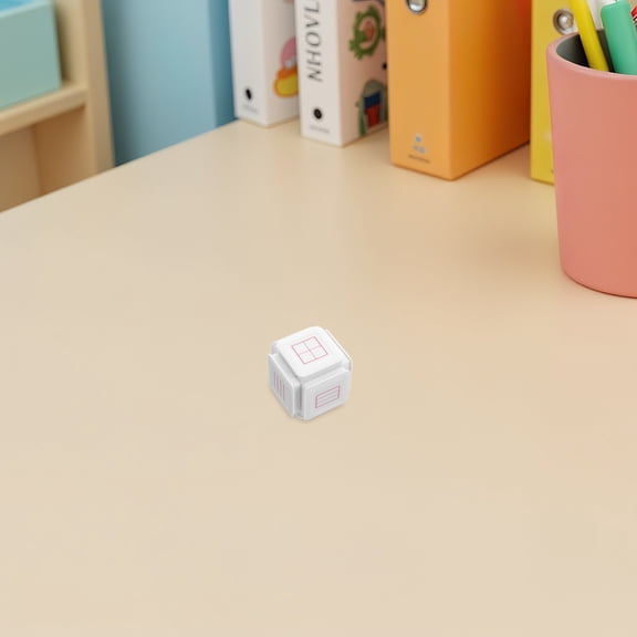 Raindrops White Six Sided Handwriting Line Stamp Self Inking Teacher Stamp for Classroom Use