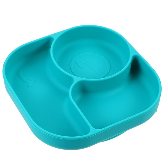 Raindrops 1Pc Durable Silicone Suction Dinner Plate Eco Friendly Sky Blue Compartment Tray