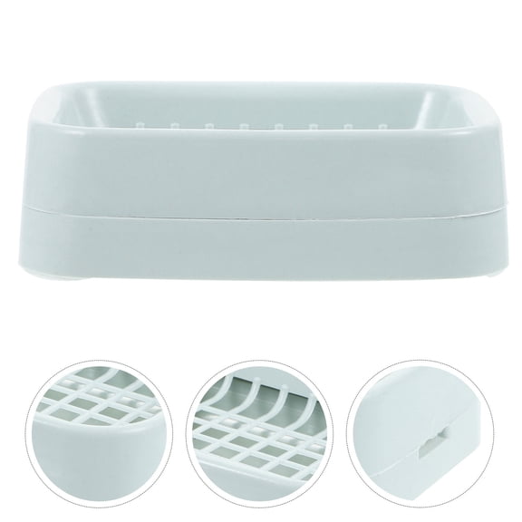 FOMIYES Sky-Blue Laundry Soap Dish with Double Layer Drain Design for Storage