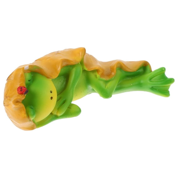 Raindrops  Sleeping Frog Ornament Garden Sculpture Figurine Animals Travel Office Green