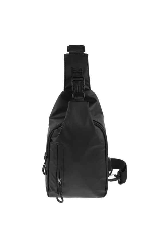 Sling Chest Backpack Waterproof Shoulder Backpack for Women Men Hiking Camping Travel (Black)