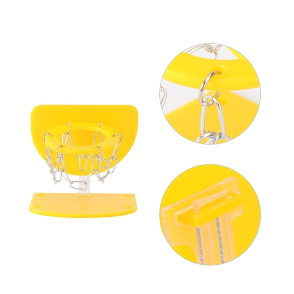 Raindrops Parrot Basketball Hoop Yellow Easy to Install for Bird Entertainment