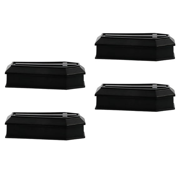Raindrops Small Black Coffin Box for and Decoration, PVC, Unique Party Candy Holder, 4pcs