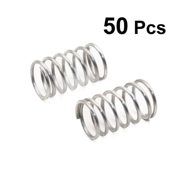 Raindrops Pack of 50 Small Carbon Steel Compression Springs, 7.5mm Outer Diameter Cylindrical Springs for Repair and
