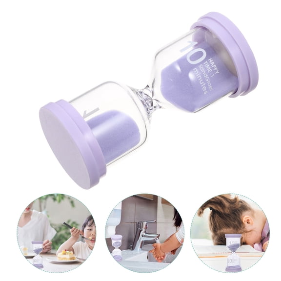 Raindrops Small Hourglass Timer Ancient Timing Tool Safe Timer Office 10X4.5CM Violet