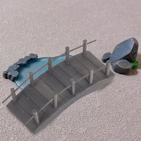 Raindrops Dollhouse Decor Tiny Scale Arch Bridge For Decorative Crafts Grey 1Pcs