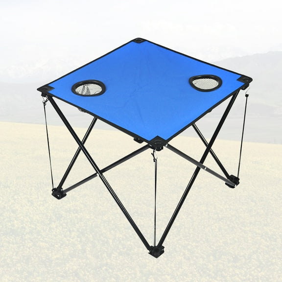 Raindrops Travel Folding Table with Cup Holders Easy Setup for Outdoor and Indoor Use