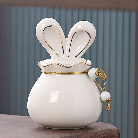 Raindrops Small Vintage Ceramic Tea Flower Tea Jar 11x7cm White