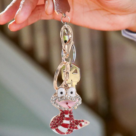 Raindrops Snake Key Chain Zinc Alloy Red 1Set Fashionable Accessory for Everyday Use and Gifting