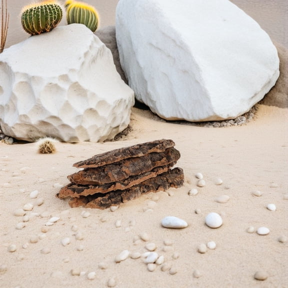 Raindrops Reptile Bark Platform Random Shape Cork Wood for Bearded Dragons Snakes Tortoises 1 Set