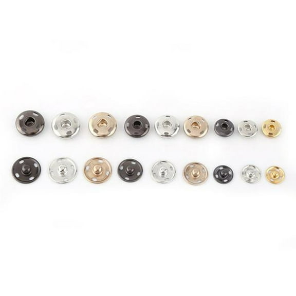 Raindrops Snap Fasteners Buttons 50 Sets Sew On Metal Snap Fastener Gold Round Diy Craft For Knitwear 17Mm