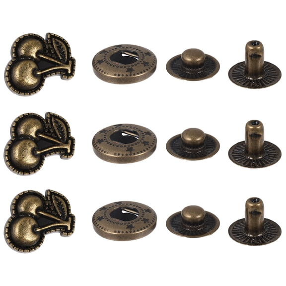 Raindrops Fasteners Kit, 10 Sets Coffee Color Alloy Snaps for Clothing Repair and Secure Fastening