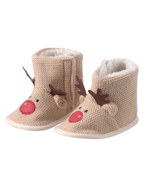 Raindrops Snow Boots for Infants 3D Elk Shape Durable Beige 1 Pair for Autumn and Winter