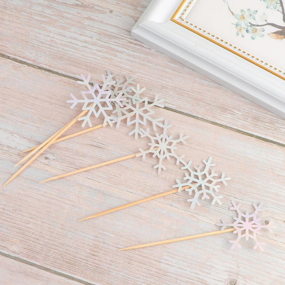 Raindrops Snowflake Party Supplies Cake Toppers Multi 48Pack for Festival Birthday
