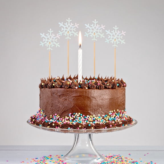 Raindrops Snowflake Cake Toppers for Wedding Cupcake Decor with Creative Design Multi Color Paper 48pcs