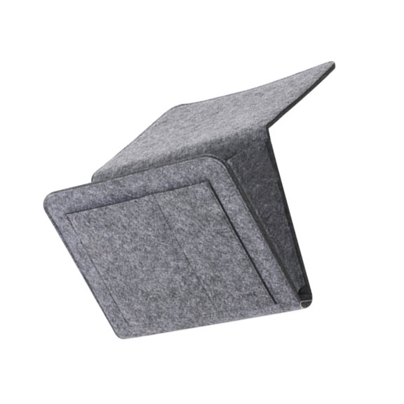 Raindrops Sofa Storage Hanging Bag Made of Thick Felt Cloth Grey for Bedside Sundries and Magazine Storage