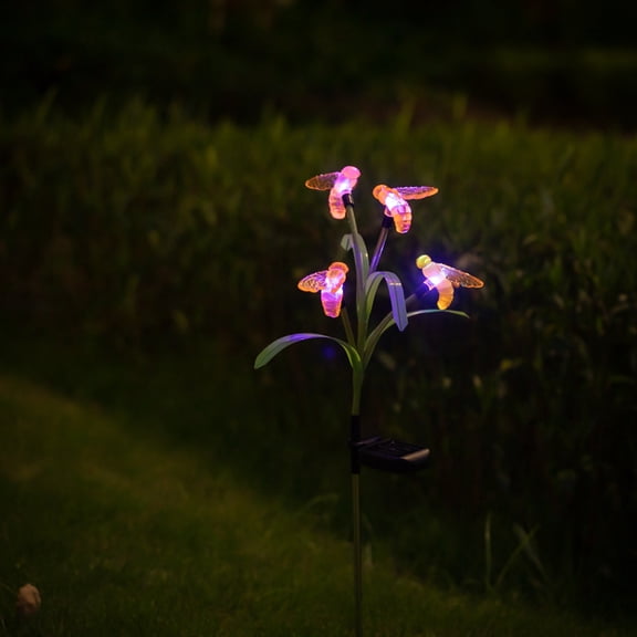 Raindrops Solar Lawn Light Sunlight Led Lighting Bees Shape Garden Lamp
