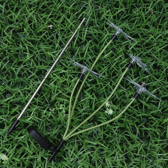 Raindrops Solar Powered Dragonfly Lawn Lamp Unique Garden Light for Outdoor Decoration Black Acrylic Stainless Steel