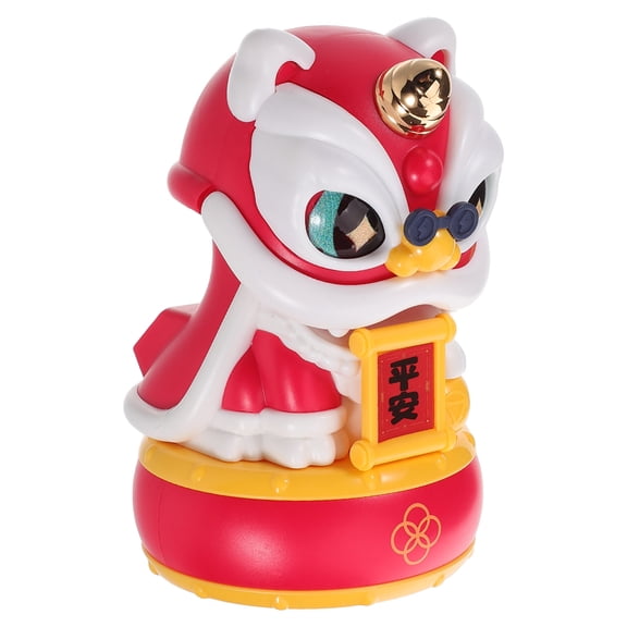 Raindrops Solar Powered Lion Bobblehead Dashboard Ornament, Multi-Color Plastic Car Decoration, 4.7 Inch Chinese Style Figurine