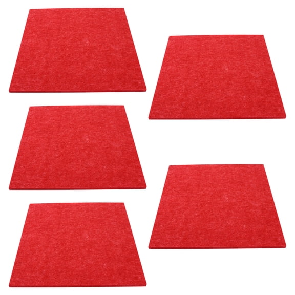 Raindrops Soundproofing Felt Panel for Home Use Red Color Easy to Install with Adhesive 5 Pieces