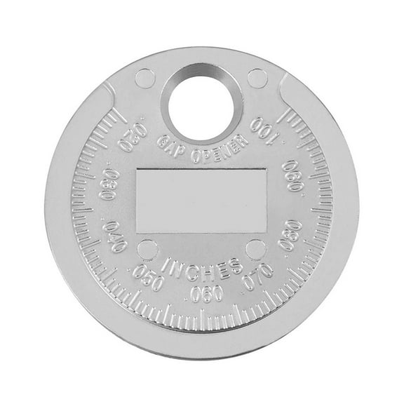 Raindrops Durable Zinc Alloy Sparkplug Caliper for Car with Coin Shape Design and Clear Marking 0.02 to 0.1 inch Silver