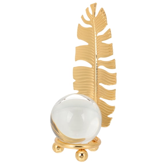 Raindrops Sphere Crystal Ball Decoration Delicate Decoration Work Office 14.5x4.5cm Golden