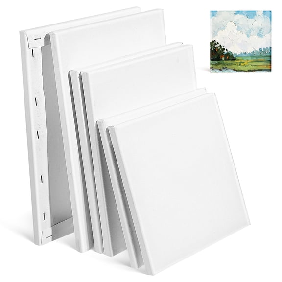Raindrops 6-Pack Painting Panels, Multi-Use Canvas Boards Compatible with Oil & Acrylic Paints, Perfect for Artists and Art Projects