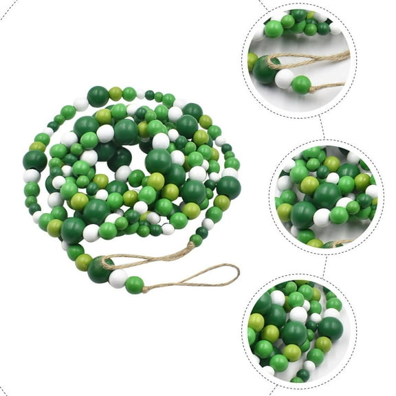 Raindrops St. Patrick's Day Bead Garland Decorative Beaded Shamrock Green