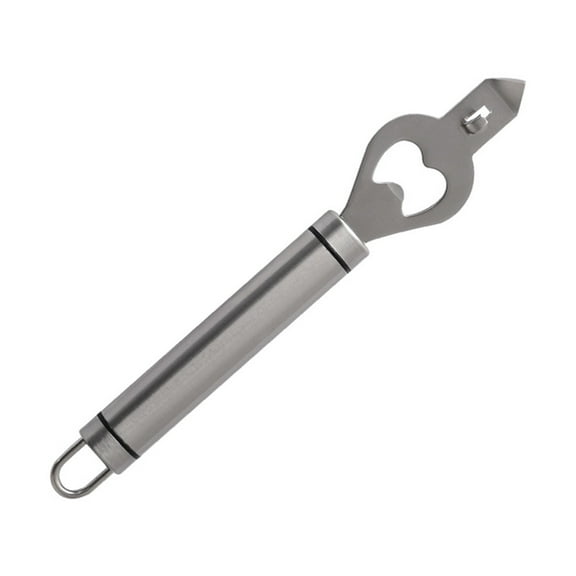Raindrops Stainless Held Bottle and Can Opener Silver for Removing Caps 2 in 1 with Comfort Grip 4.5 Inches