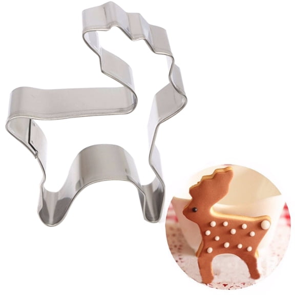 FOMIYES Stainless Steel Reindeer Cookie Cutter for Christmas Baking, Homemade Cookies and Biscuit Mold