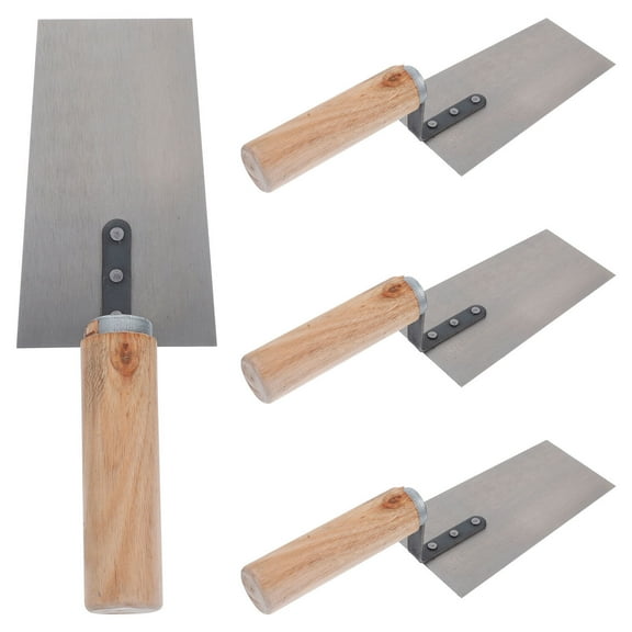 Raindrops Stainless Steel Construction Spatula with Wooden Handle for Home Use Multi Color 4pcs Set