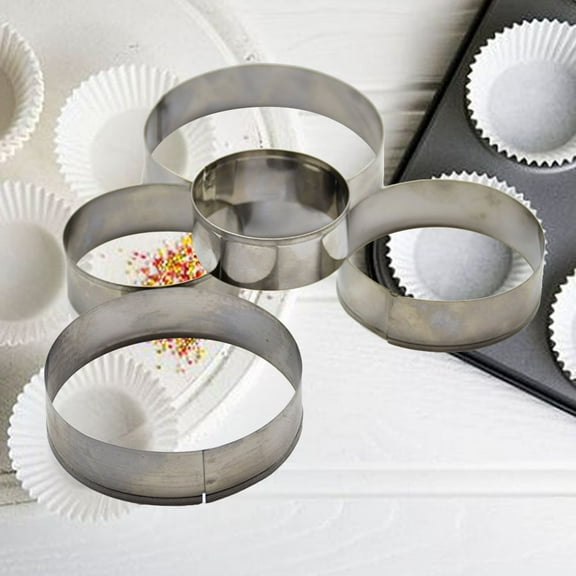 Raindrops Stainless Steel Cookie Cutters Set for Baking Use with Assorted Round Shapes and Eco Friendly Design 5 Pcs