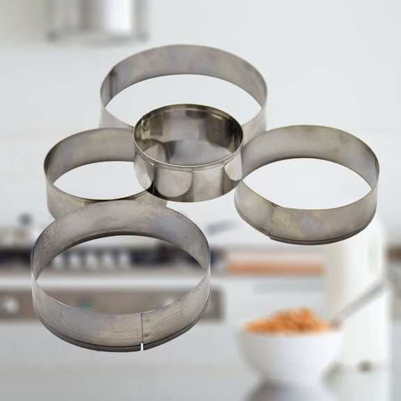 Raindrops Stainless Steel Cookie Cutters Set for Baking Use with Assorted Round Shapes and Eco Friendly Design 5 Pcs
