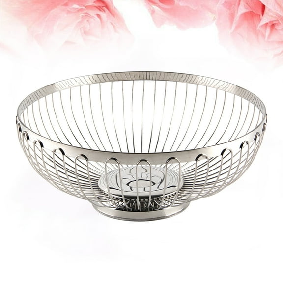 DEMACRIO Stainless Fruit Basket Storage Container Silver 1Pcs