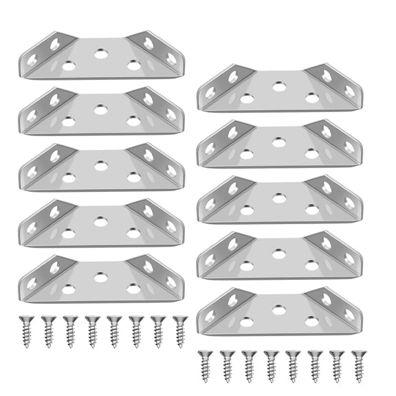 Raindrops Stainless Steel Furniture Corner Connectors 10Pcs Silver Prevent Shifting in Diy Projects