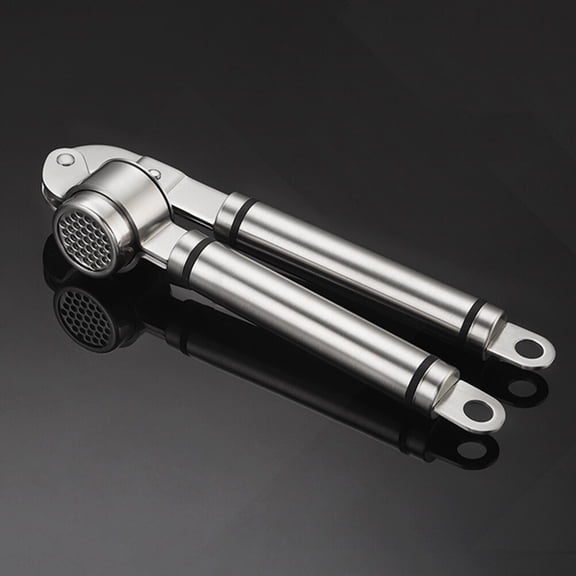 FOMIYES Stainless Steel Garlic Press with Ergonomic Lever for Easy Crushing and Slicing in Kitchen Cooking