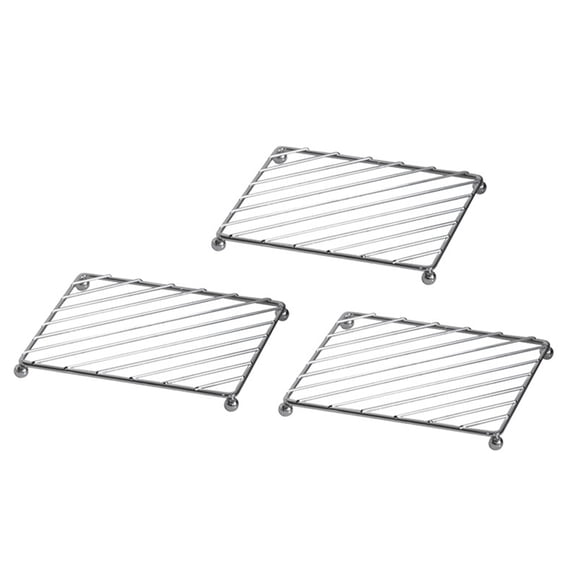 FOMIYES 3-Pack Stainless Steel Placemats Non-Rust Kitchen Table Mats Insulation Pads