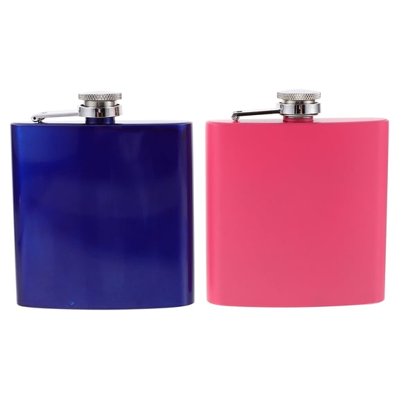 Raindrops Stainless Steel Hip Flask for Storage Compact Size Lightweight Assorted Color 2pcs