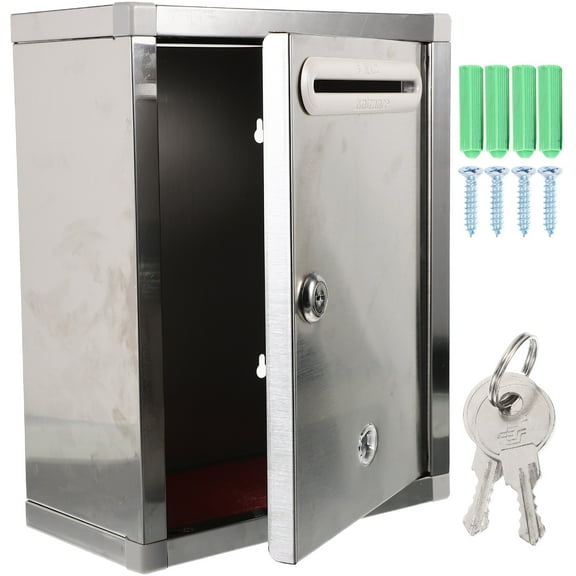 Raindrops Money Mailbox Letter Box Office 27X21X11CM Silver