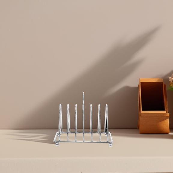 Raindrops Stainless Steel Multifunctional 6-slcies Bread Cutting Board Rack Toast Holder 6-slices Display Stand Bread Display Stand Bread Display Stand