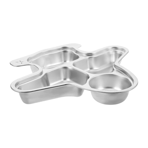 Raindrops Stainless Steel Round Divided Plates for Camping and Kitchen Use Plated Silver Portion Control