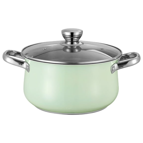 Raindrops Stainless Steel Saucepot Lidded Food Stewpot Double Handle Cooking Pot for Home