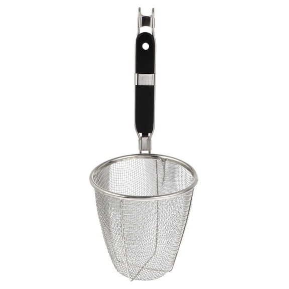 Raindrops Stainless Steel Noodle Strainer with Handle, Lightweight 6.3 Inch Kitchen Colander for Cooking and Draining